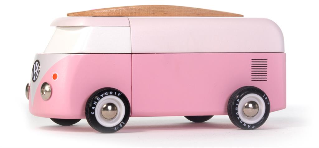 Coche de madera Candycar World - Furgoneta de playa rosa