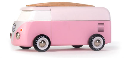 Coche de madera Candycar World - Furgoneta de playa rosa