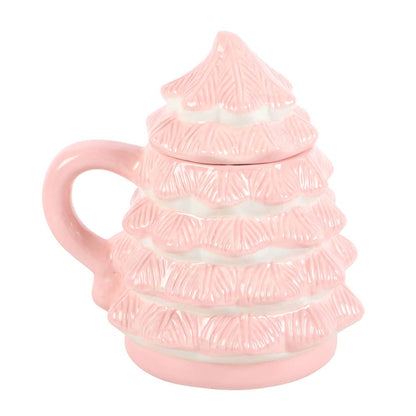 Tasse en forme de sapin de Noël rose