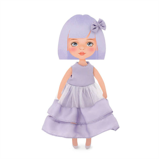 Clothing set: purple dress, 28 cm