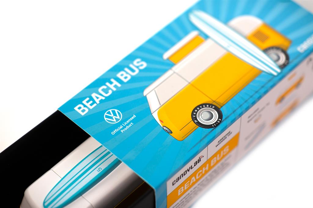 Coche de madera Candycar World - Furgoneta amarilla de playa