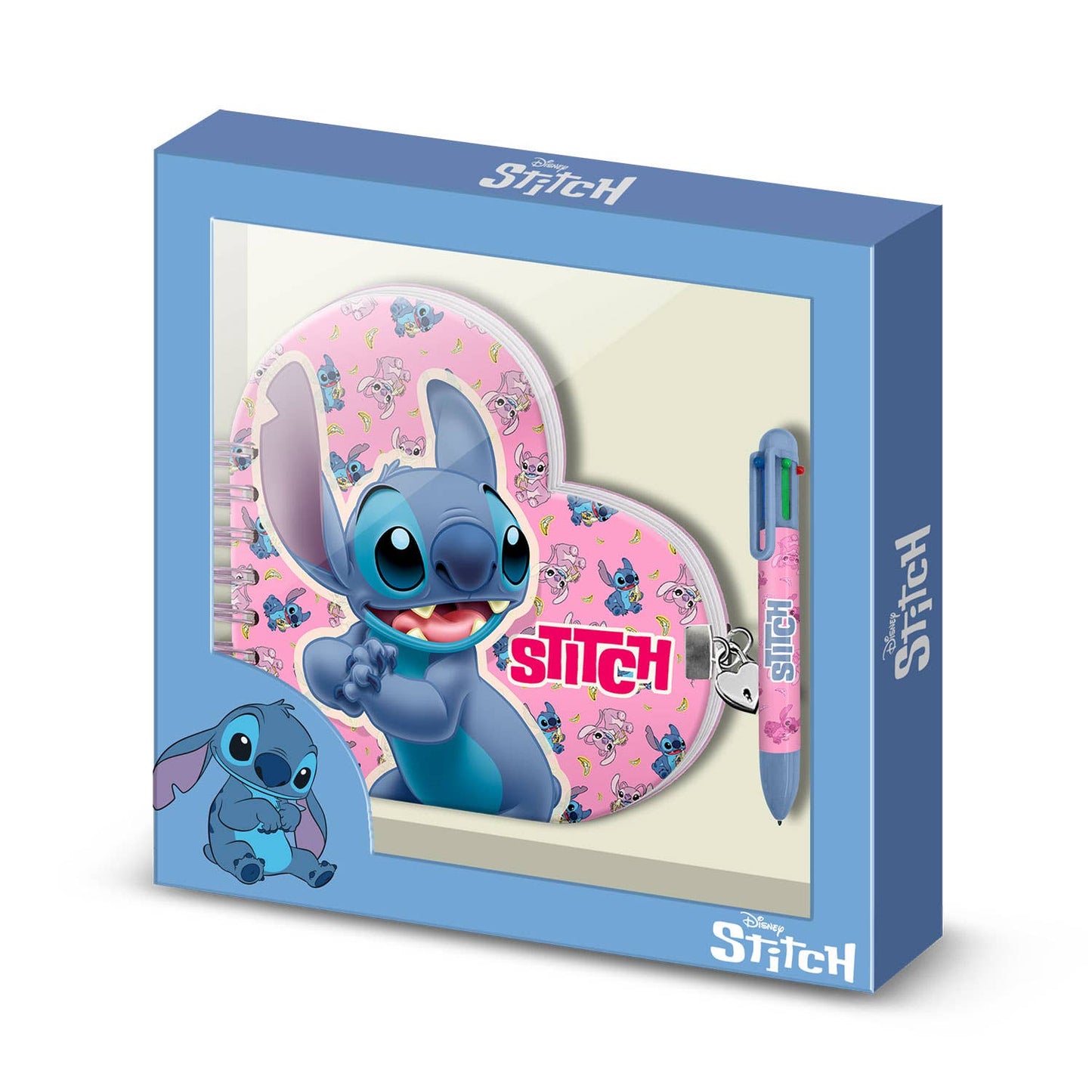 Stitch Surprise Heart-Shaped Journal Pack + 6-Color Pen