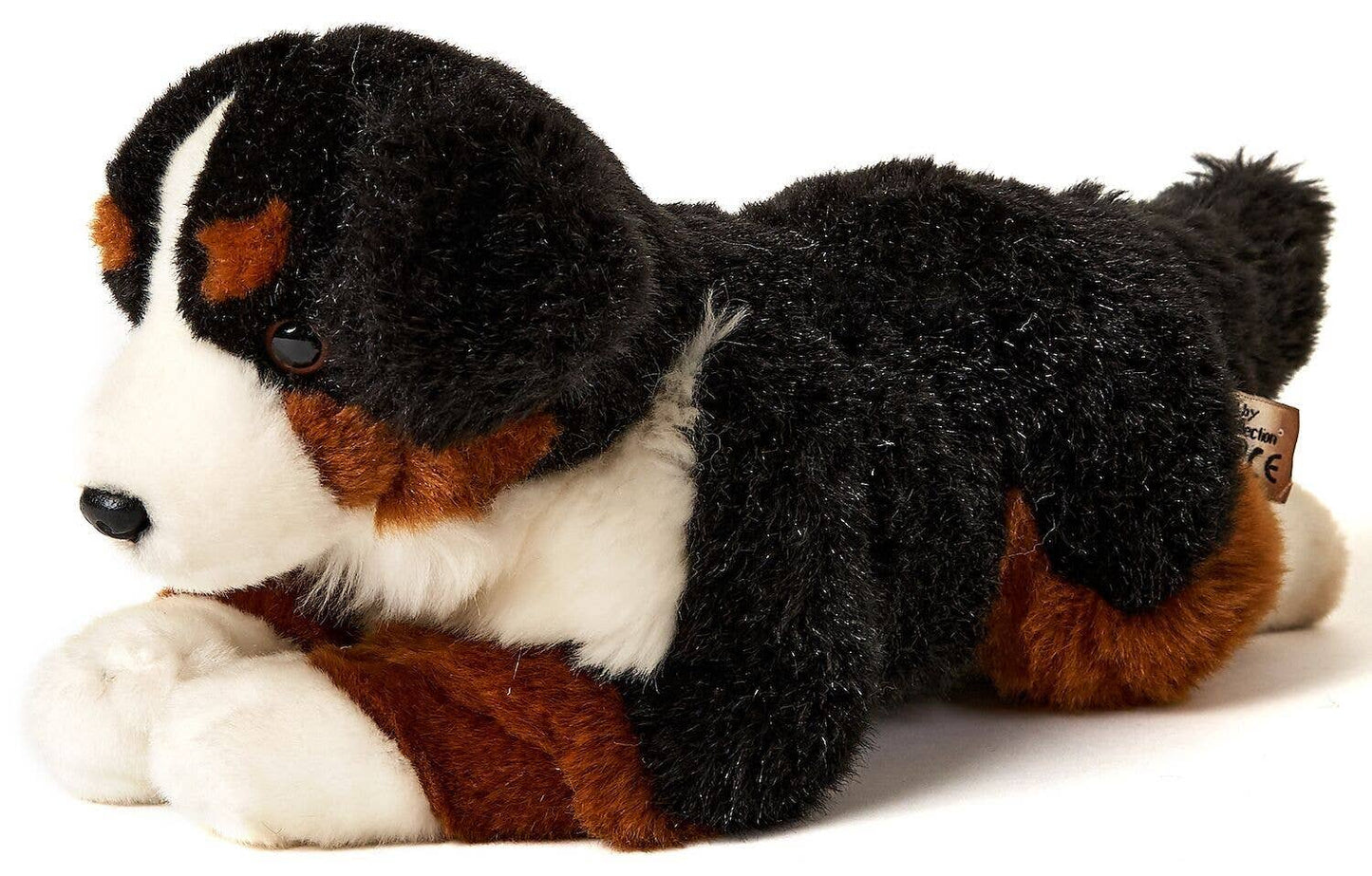 Bernese Mountain Dog plush toy, lying down