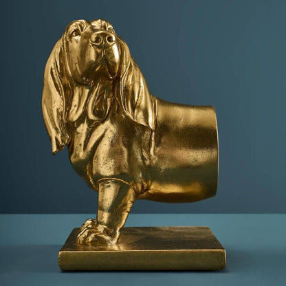 S/2 Serre-livres Teckel, Or 27,5 x 14 x 20 cm