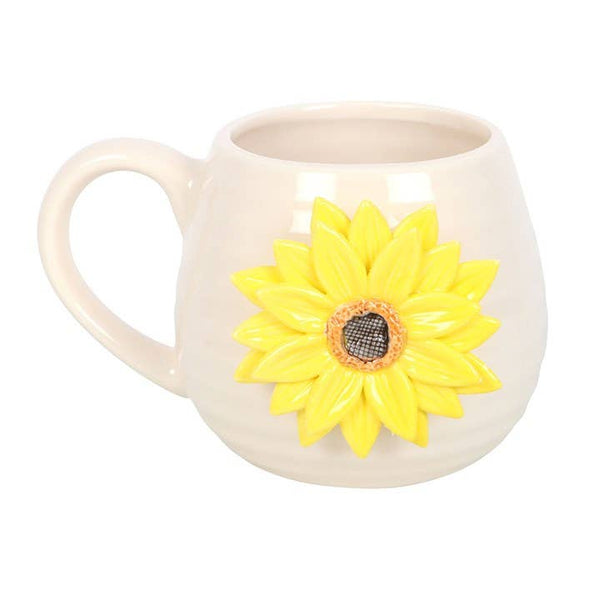 Runde Tasse „Hello Sunshine“ mit 3D-Sonnenblume