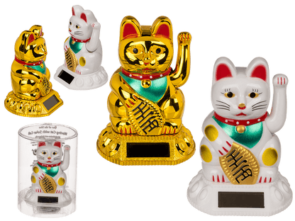 Mini Chat Chanceux Blanc Solaire – vue 3