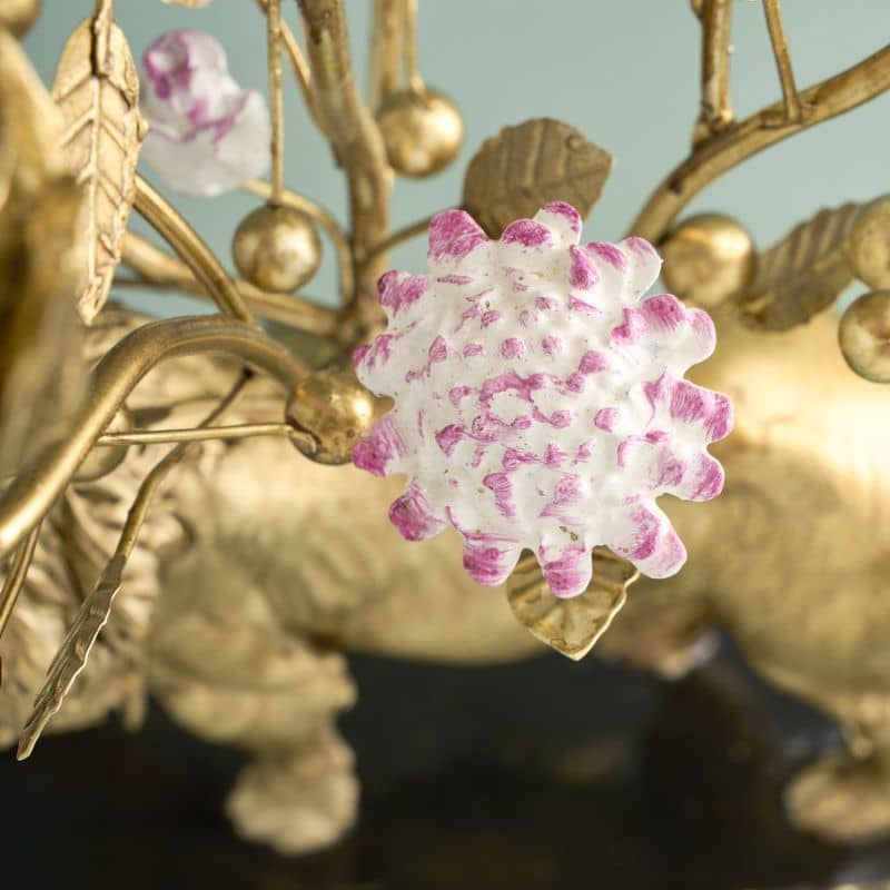 Chandelier Lion Poly/Métal, 20 x 15 x 37 cm