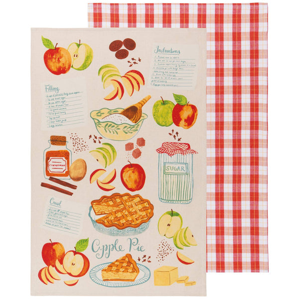Set mit 2 Apfelkuchen-Geschirrtüchern