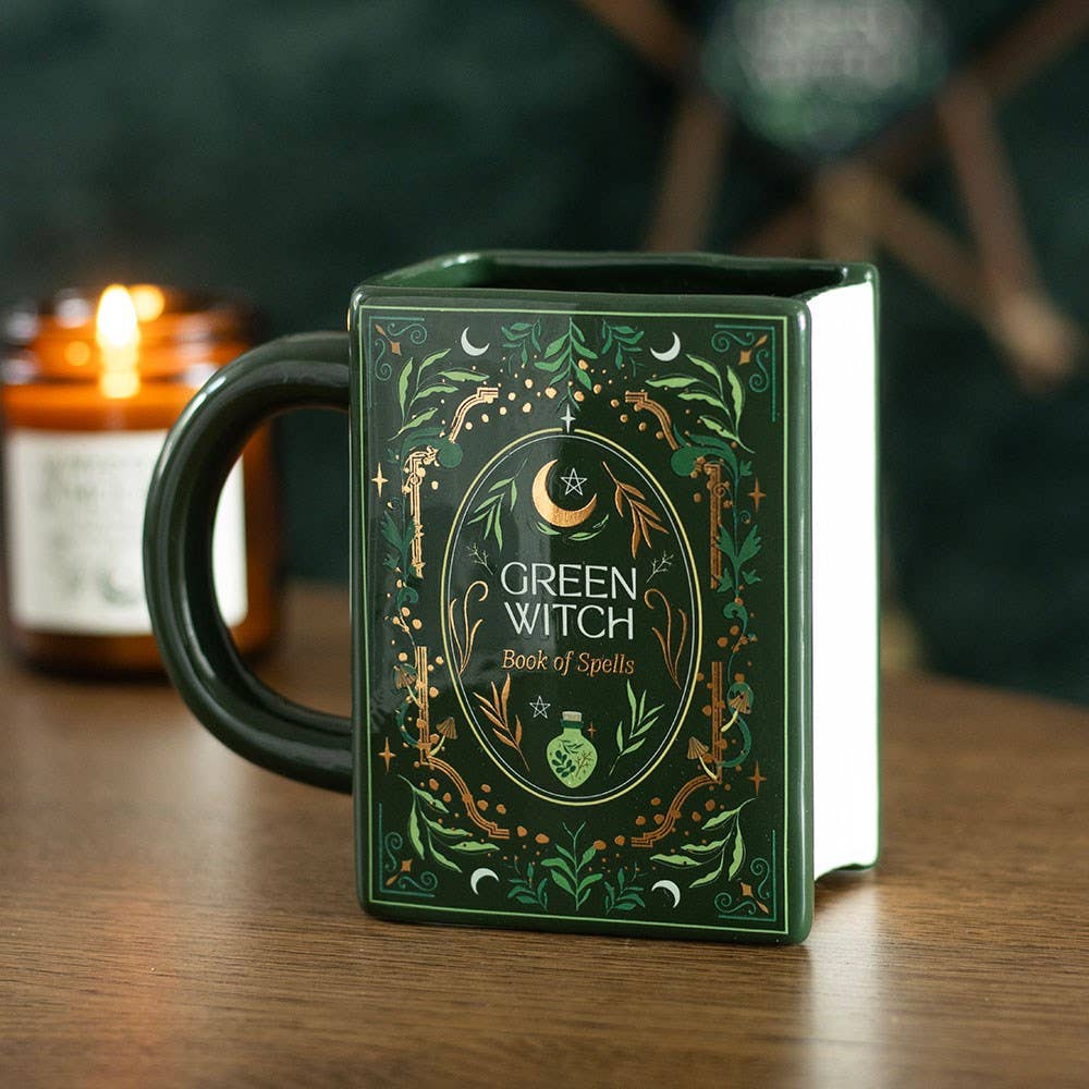 Mug en forme de livre Sorcière Verte « Livre de sorts »