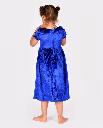 Blue velvet princess dress 110-116 cm 4-6 years