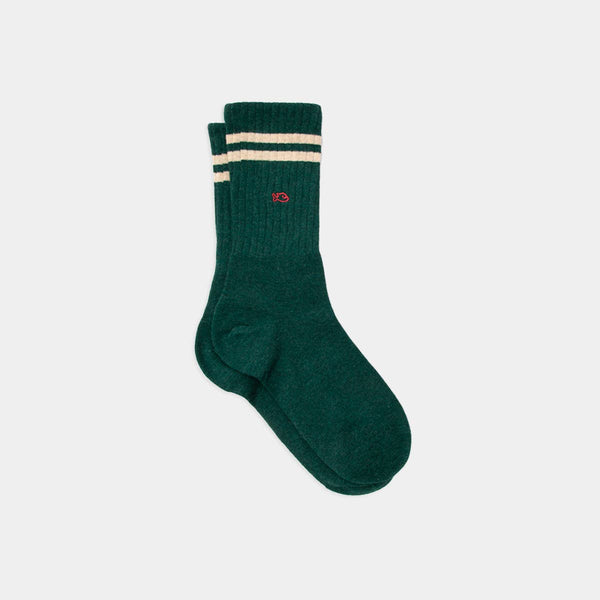 Calcetines retro - Rayas beige y verde azulado