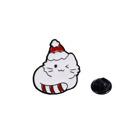 Pin de gato navideño