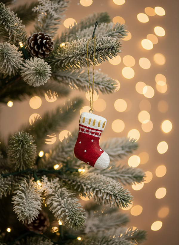 Decoración colgante para medias navideñas