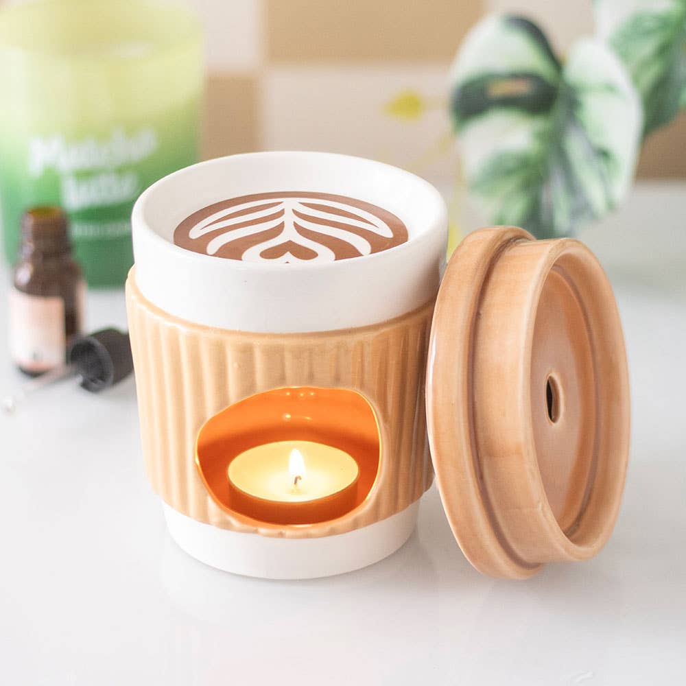 Brûleur d'Huile en Forme de Tasse à Café