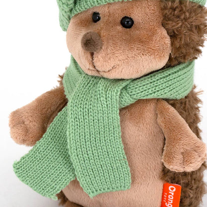 Peluche le hérisson Fluffy avec béret rayé vert 20cm