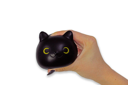 Pelota antiestrés de gato negro