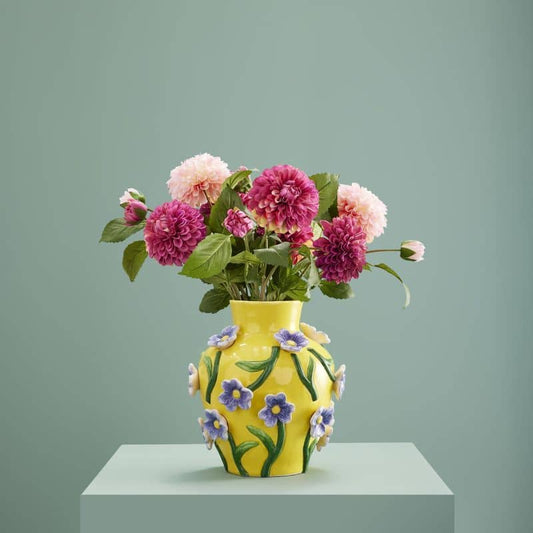 Vaso Mr. Flowers, giallo dolomite, 23 x 23 x 26 cm