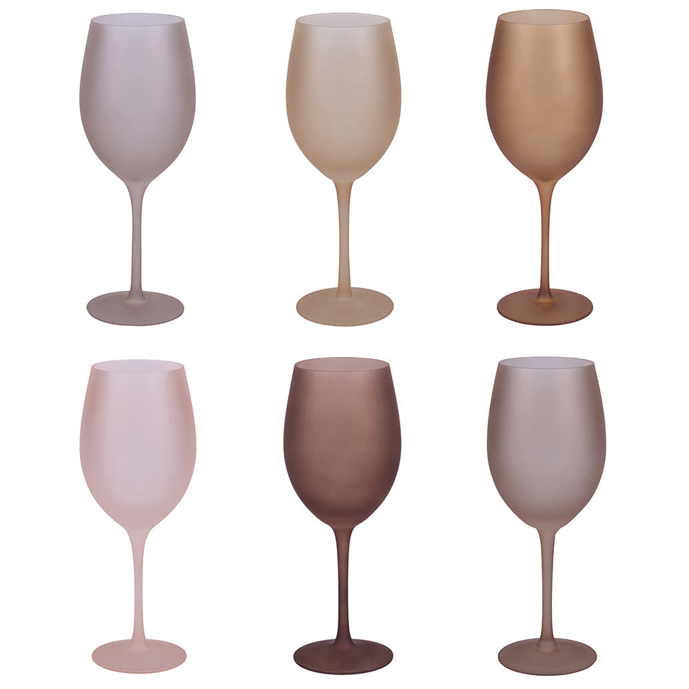 HAPPY HOUR SET 6  WINE GLASSES CHOCOLATE - 5911524