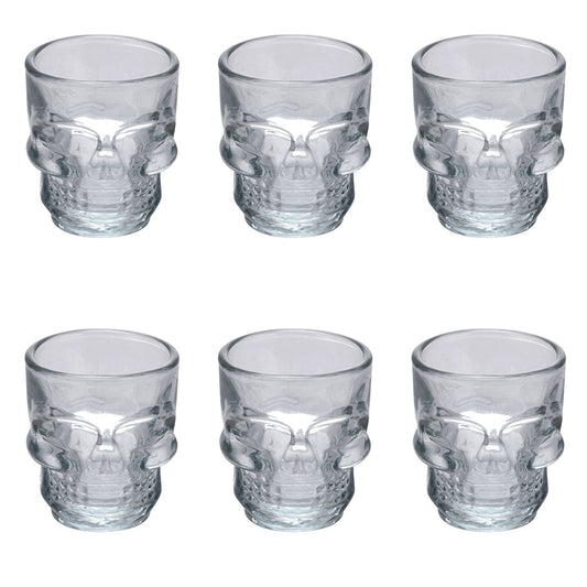 GLACE SKULL SET 6 TRANSPARENT LIQUEUR GLASSES - 5913489
