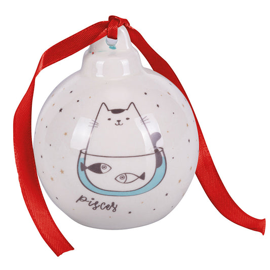 陶器製クリスマスボール、オロスコキャッツ 魚座