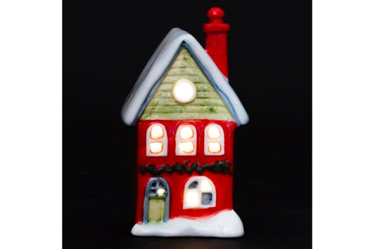 Xmas陶器の家 LED 7*6*15 CM - 5919095