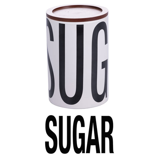 BIGISMORE WHITE CERAMIC SUGAR JAR 750ML - 5919847