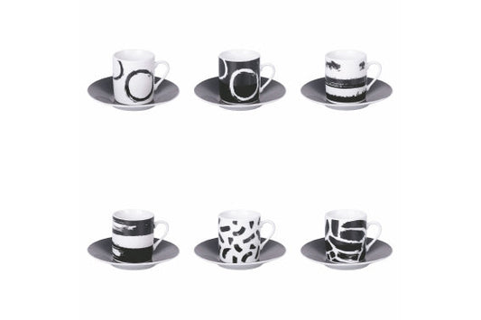 ブラックムード カップ&ソーサー 6客セット 90ML - 5920266