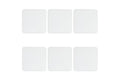 HORECA SET 6 WHITE LEATHER COASTERS 10X10CM - 5921714