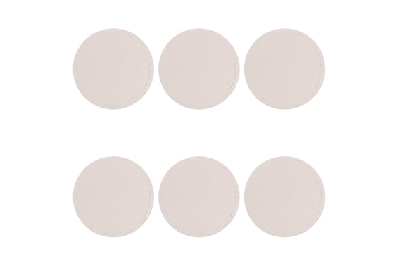 HORECA SET 6 CREAM LEATHER EFFECT COASTERS D10CM  - 5921719