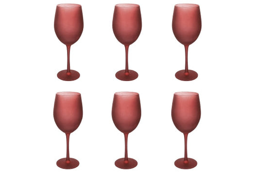 HAPPY HOUR SET6 GOBLETS 650ML FROSTED BURGUNDY - 5923513