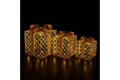 XMAS SET 3 GIFT BOXES W/LED WHITE GOLD INT. -  5923940