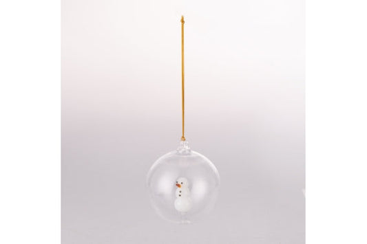 XMAS SNOWMAN BALL BOROSILICATE SNOWMAN - 5924294