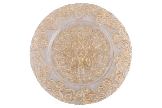GOLD BAROQUE GLASS UNDERPLATE 33CM - 5924949