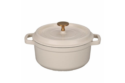 蓋付き鋳鉄製キャセロール 24X10.5CM 白 - 5925011