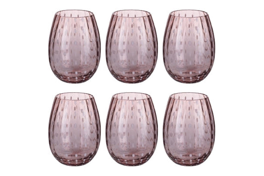 SHIRAZ SET 6 WATER GLASSES 525ML PINK - 5925121
