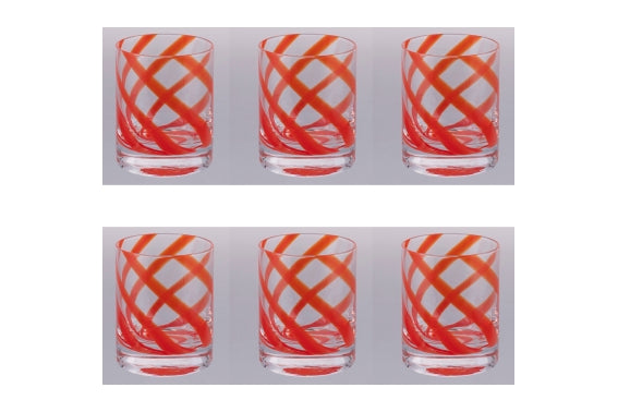 VERTIGO レッドウォーターグラス 6個セット 340ml - 5925974