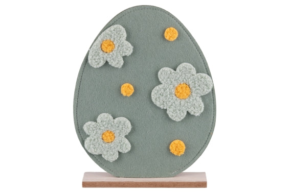 I PASQUALINI EGG WOOD/FELT 19.5X25CM GREEN - 5926654