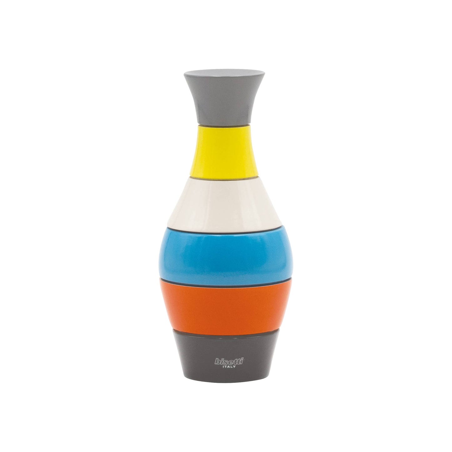 Grand moulin à épices « Vase » en hêtre laqué multicolore