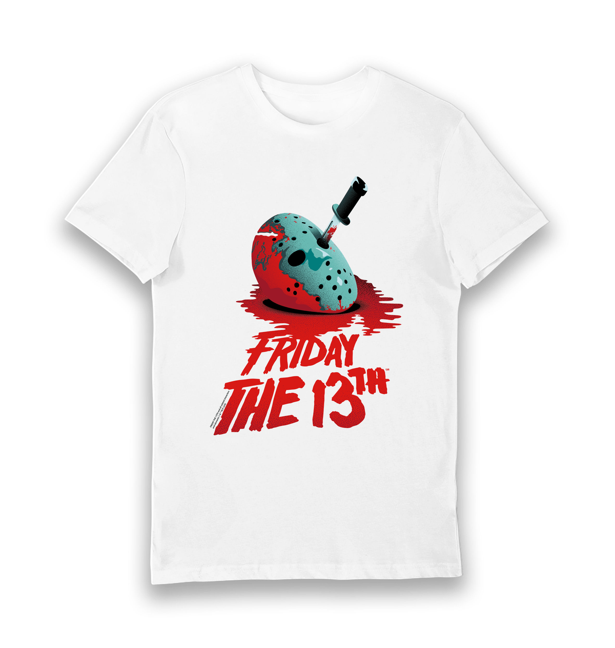 T-shirt adulte Friday the 13th masque de Jason et couteau