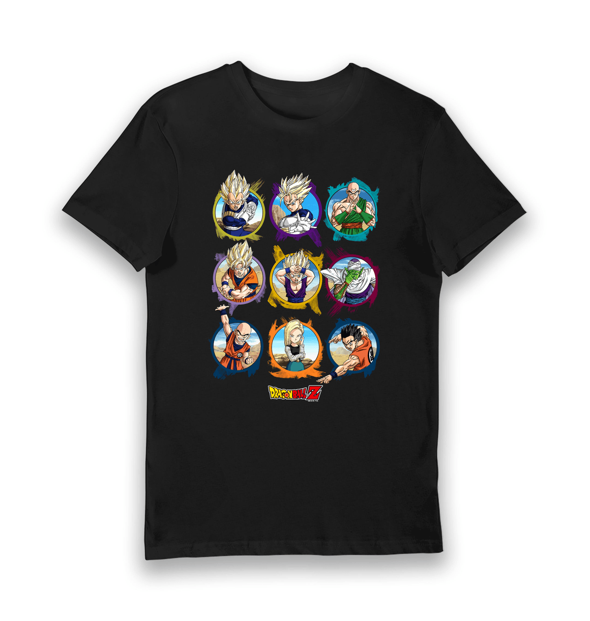 T-shirt adulte Dragon Ball Z personnages en cercle