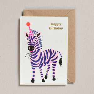 Cartão de Aniversário - Zebra