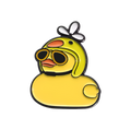 Broche de pato amarelo com capacete de hélice