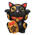 黒猫の招き猫の置物