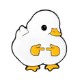 Pin's Ente Blanc Timide