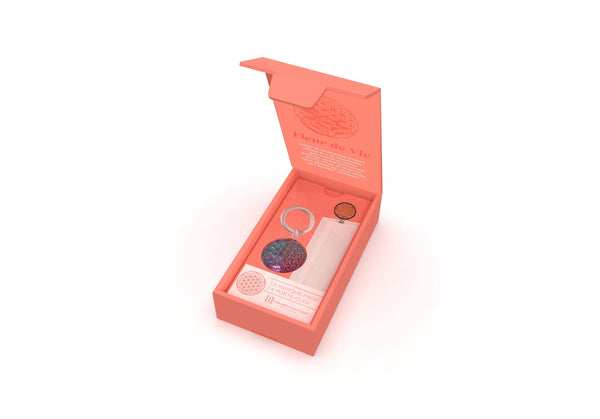 Set portachiavi e segnalibro "Fiore della vita"
