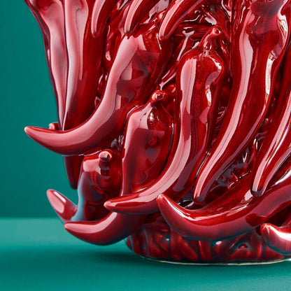 Vaso de pimentos, cor bordeaux