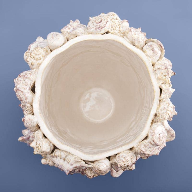 Jarrón de conchas marinas, gres natural L