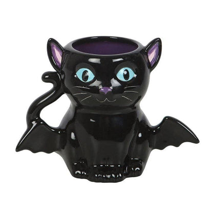 Taza de gato murciélago gótico 3D