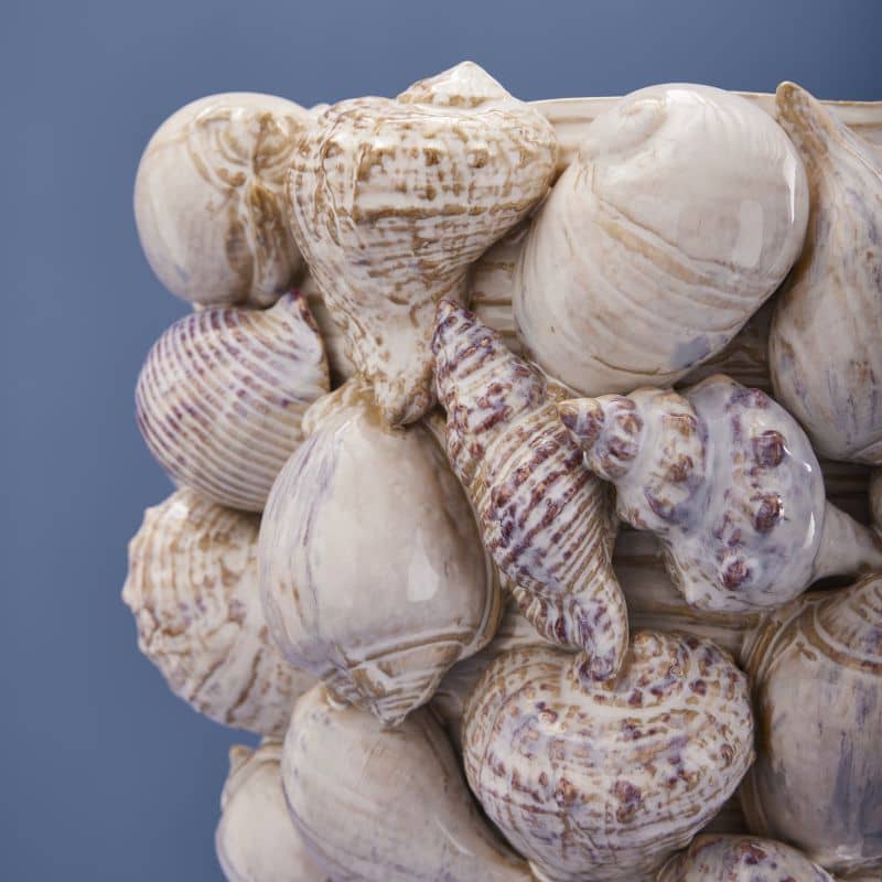 Seashell Vase, Natural Stoneware M