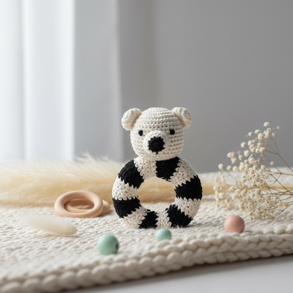 Hochet anneau - Ours Blanc